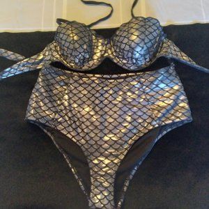 Hot Topic Two Piece High Waist Bathing Suit